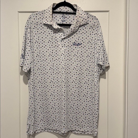 Rhoback barstool sports golf polo with paw print design size large - Picture 1 of 2